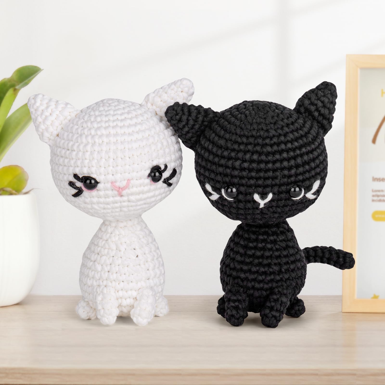 Crochet Kit for Beginners, Crochet Starter Kit with Step-by-Step Video Tutorials, Crochet Animal Kits for Adults Kids, DIY Craft Supplies (Magical Cats)