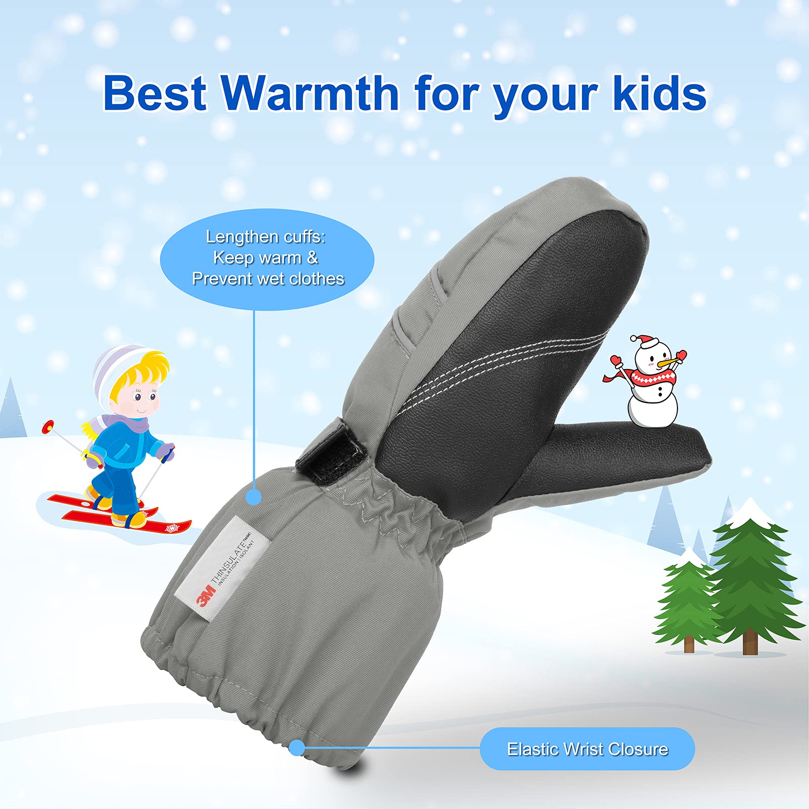 BQA Kids Ski Mittens