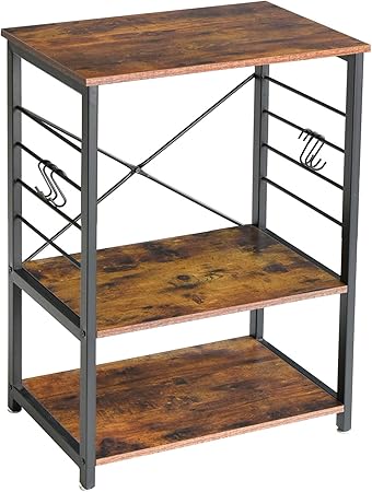 Ibuyke Etagere De Cuisine Metallique 60x40x89 Cm Etagere Micro Ondes Et Mini Four Etagere De Rangement 6 Crochets Offerts Meuble De Rangement Pour Chambre Cuisine Salon Balcon Tmj022h Amazon Fr Cuisine Maison