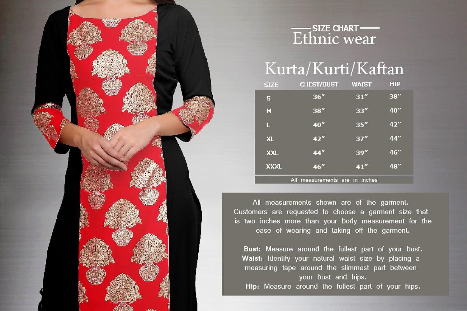 ahalyaa women's 3/4th sleeve and round neck georgette kurti