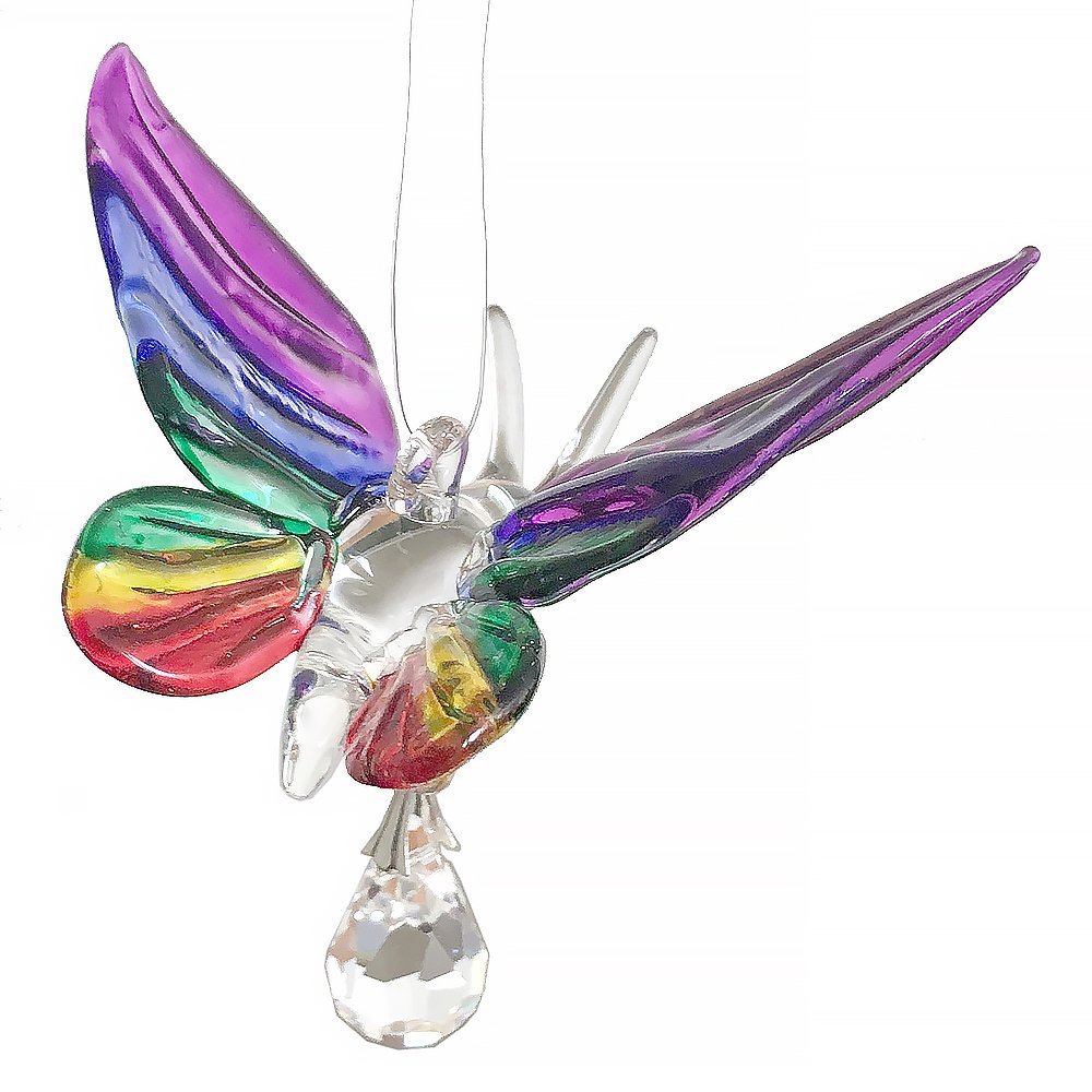 Handmade Fantasy Glass Butterfly Suncatcher Gift Rainbow