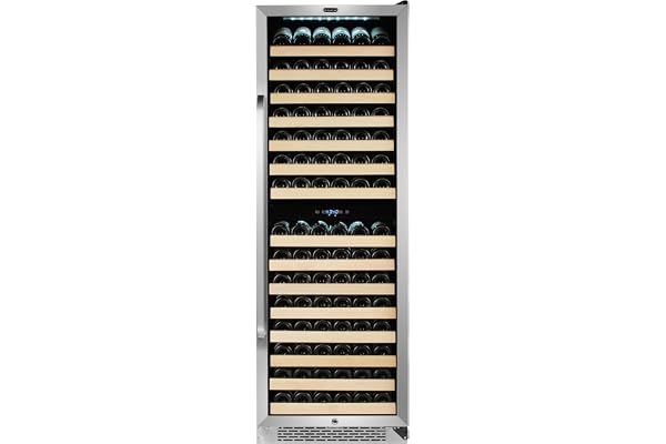 Whynter BWR-1642DZ 164 Built-in or Freestanding Stainless Steel Dual Zone Compressor Large Capacity Wine Refrigerator Rack for Open Bottles and LED Display, Black