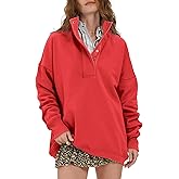 Locachy Womens Casual Button Henley Neck Cotton Oversized Sweatshirt Long Sleeve Pullover Tops Outfits