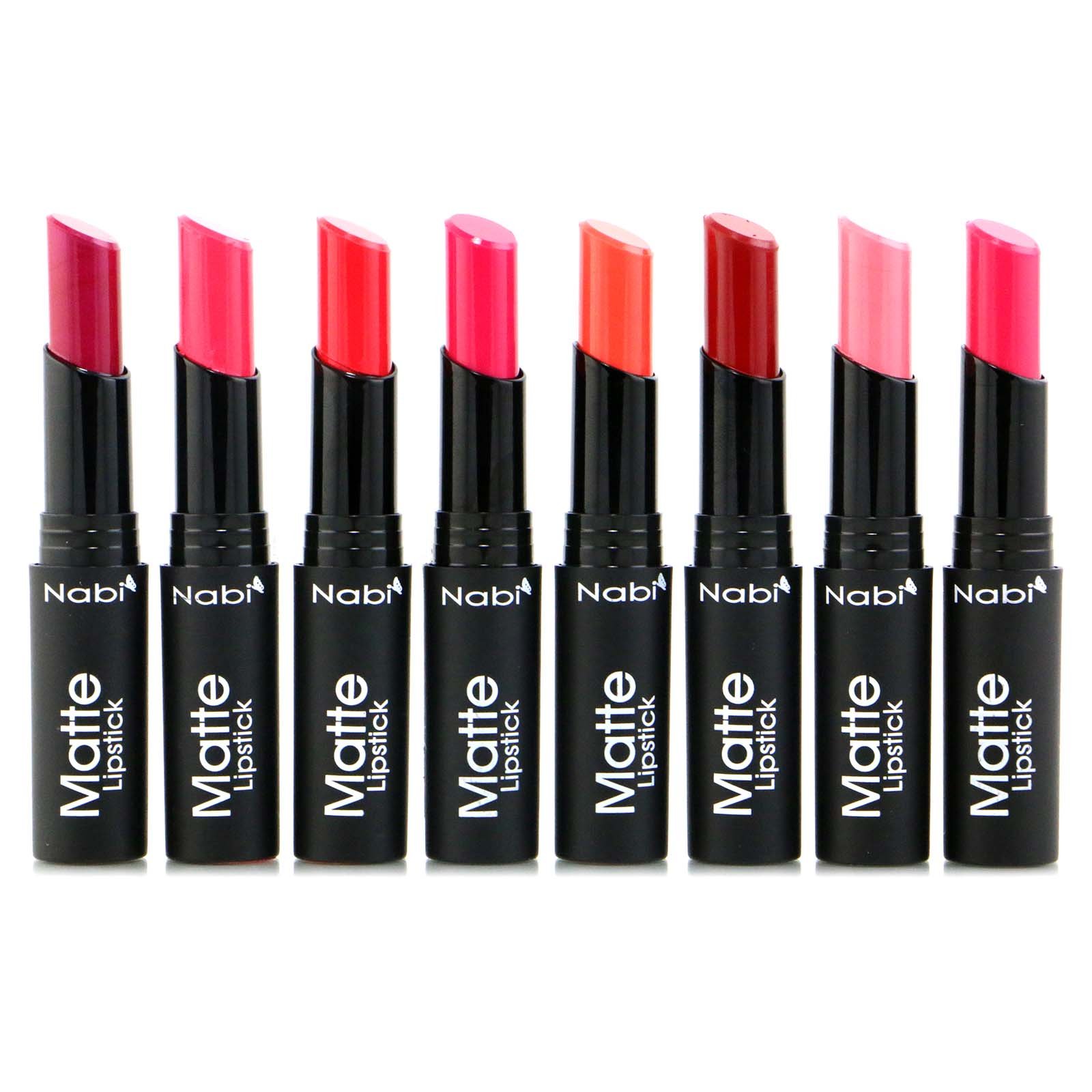 Nabi Cosmetics Professional Matte Lipstick Set of 8 Premium Col... Free