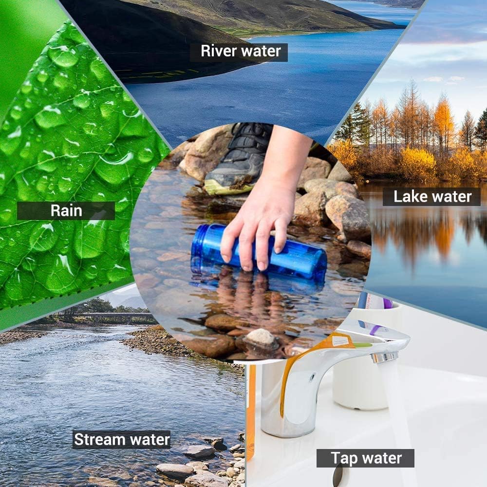 Water Purification Bottle with Integrated 1000liter Filter Personal