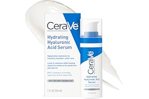 Cerave Hyaluronic Acid Serum for Face with Vitamin B5 and Ceramides, Hydrating Face Serum for Dry Skin, Fragrance Free, 1 Ounce