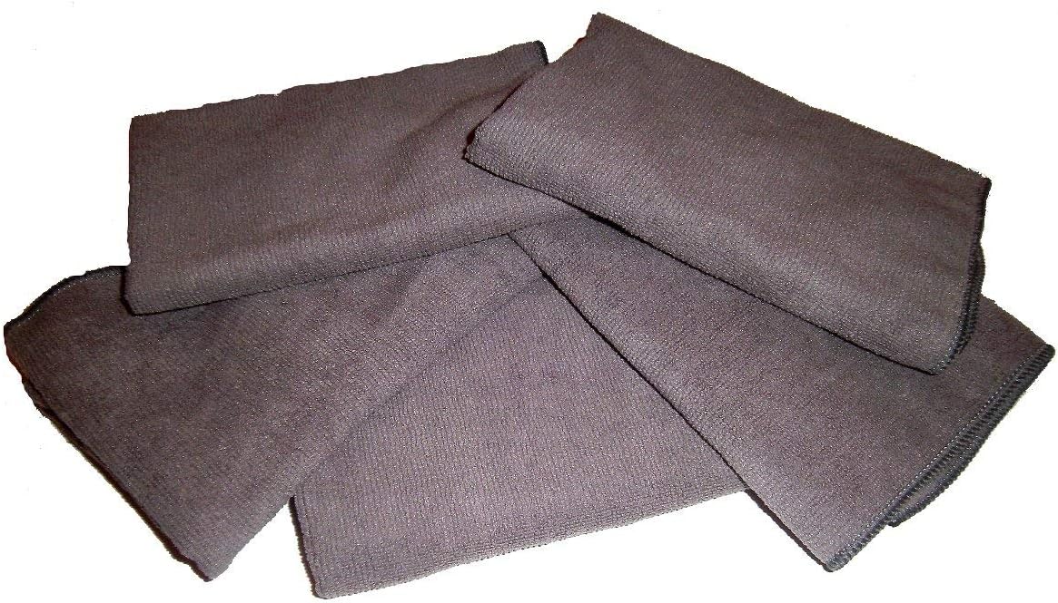 Show Car Guys 5-Pack of Grey All Purpose Microfiber Towels 16" X 16"- 300 GSM Professional Towels, and One Bonus Specifically Designed Towel to Clean All Your Glass Spotless.
