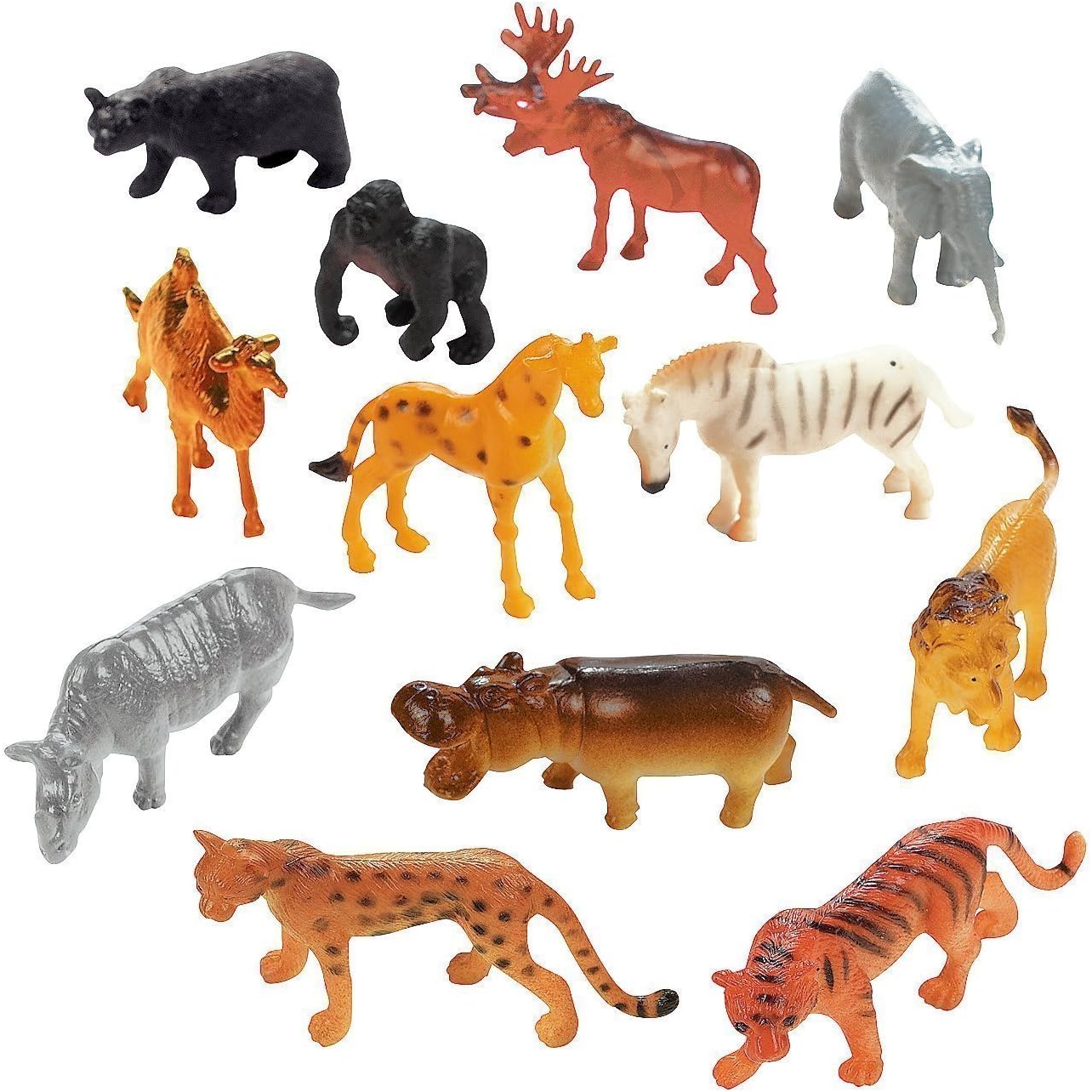 TriEcoWorld Animals and Dinosaurs Figure 68pcs Mini Jungle Animals Toys