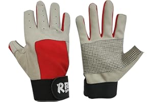 RIK SPORTS Sailing 2 Finger Shorts and 3 Full Finger Silicone Grip Padded Palm Gloves for Yachting Water Sports Stand-Up Boarding, Kayaking, and Rowing for Men, Women & Youth., Grey