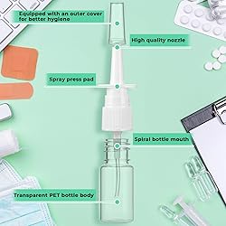 Piriuuo 6 Pcs Clear Nasal Spray Bottles, 10ml Empty