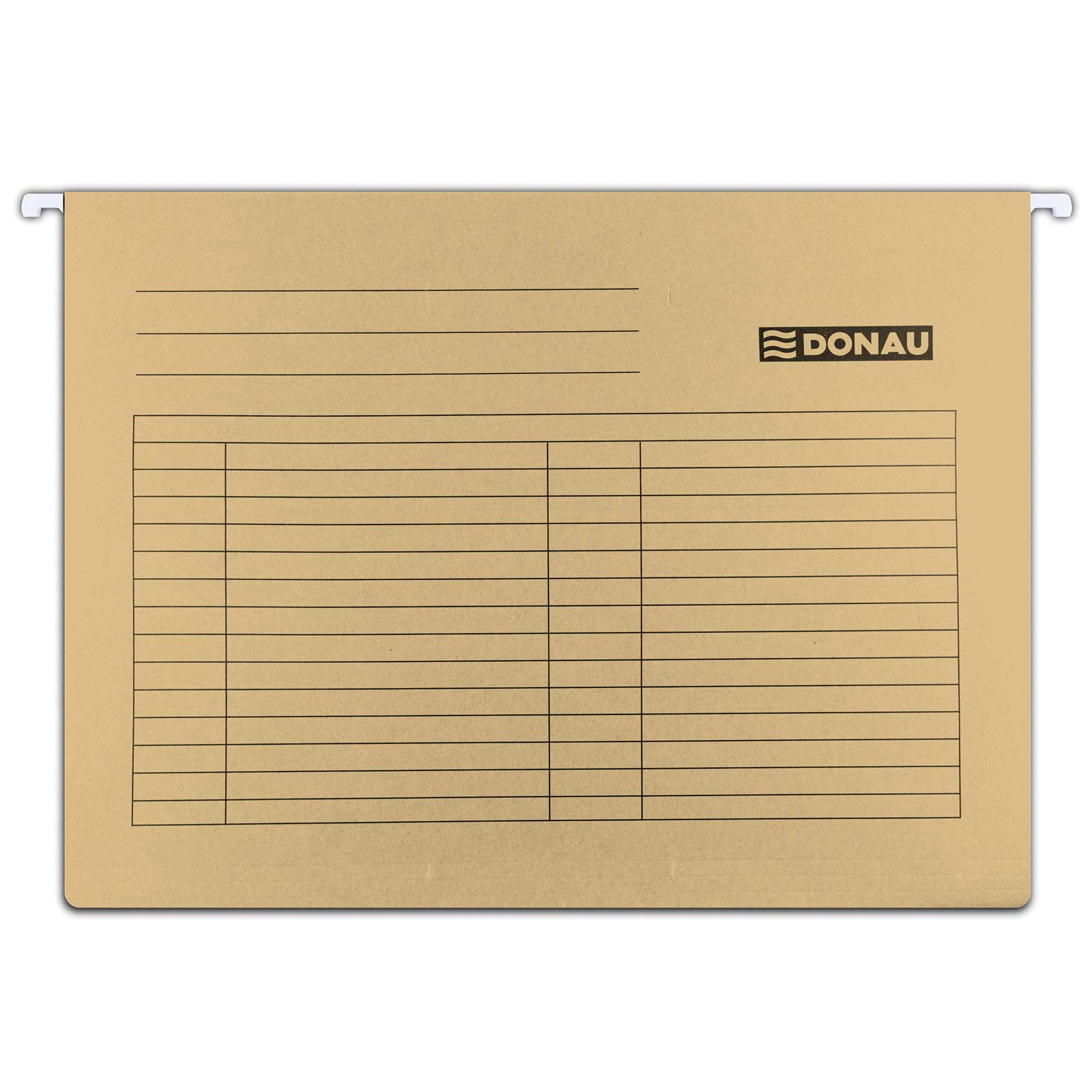 DONAU 7410905-02 Suspension File | Made from Recycled Cardboard 230 GSM for DIN A4 Side Open Colour: Brown | Pack of 5 | Interchangeable Blank Label | Ideal for Office and School and the Authority |