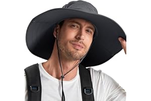 Cooltto L/XL/XXL Wide Brim Sun Hat UPF 50+, Waterproof & Breathable for Men, Women - for Fishing, Hiking, Camping & Traveling