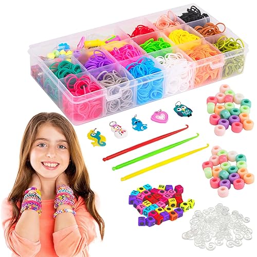 Liberry Colored Rubber Bands Bracelet Making Kit with Loom Bands
