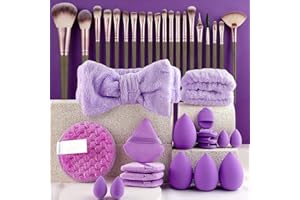 40 Pcs Makeup Brush Set with Makeup Sponges, Professional Cosmetic Brushes Kit for Foundation, Blush, Eyeshadow, Full Coverag