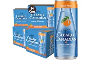 Clearly Canadian Orchard Peach Cans Sparkling Water, 24-Pack (Regular & Zero) – Assorted Flavors & Variety Packs – Refreshingly Pure and Naturally Flavored Carbonated Drink