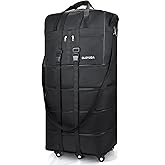 Gloyuda 130L Expandable Luggage, 43 Inch Extra Large Suitcase with Wheels, Collapsible Luggage, Rolling Duffle Bag with Wheels, Big Suitcases with a Handle Wrap Shoe Bag Shoulder Strap (Black)