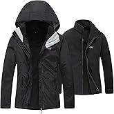 Diamond Candy Womens 3-in-1 Winter Jacket Waterproof Rain Coat with Hood Warm Fleece Ski Jackets
