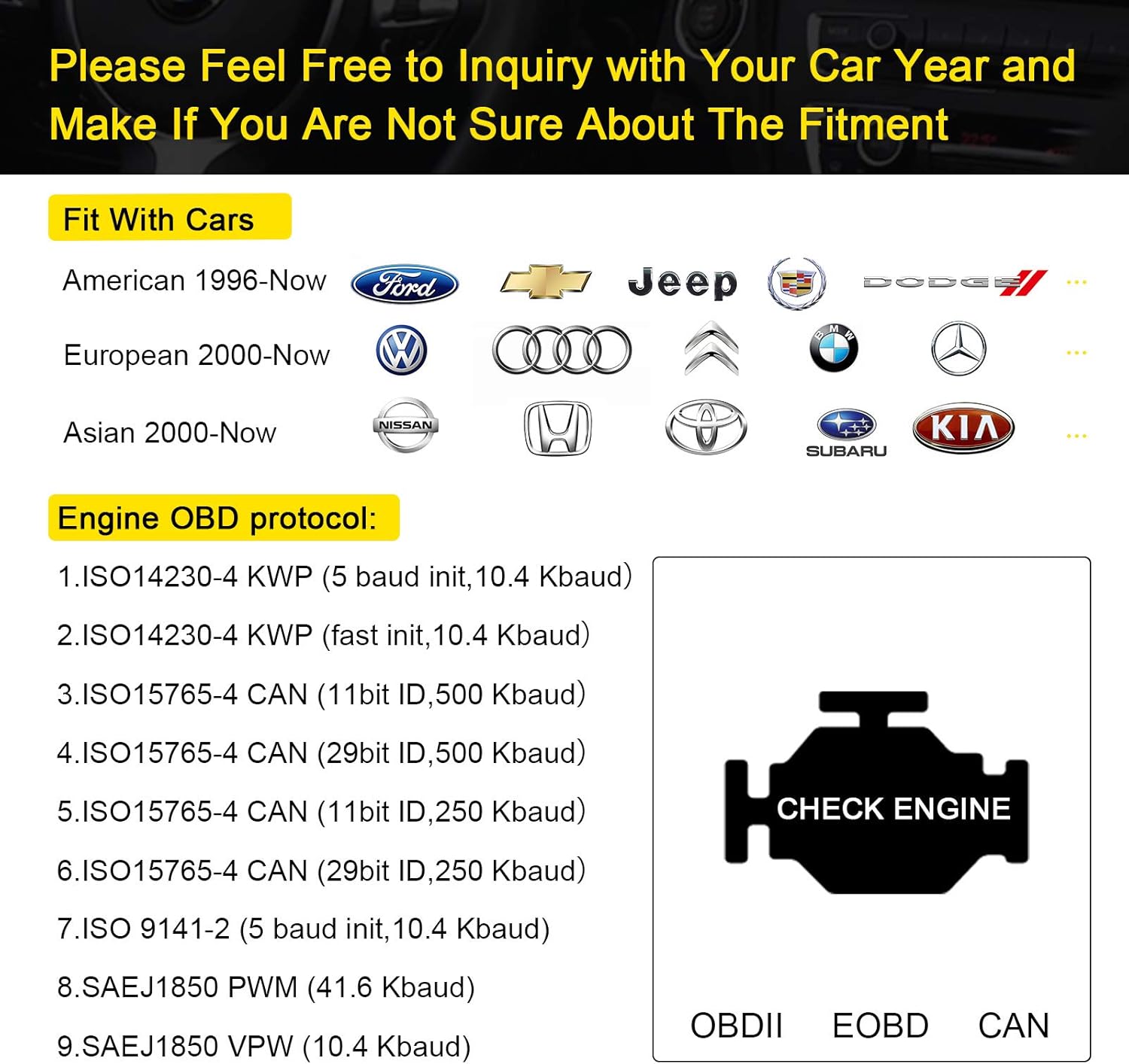 AUTOOL OBD2 Code Reader, CS330 Automative Diagnostic Engine Code ...