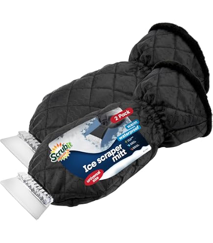 Gants Grattoir à Glace - Griffe D'Ours Avec Grattoir Intégré - Gants Chauds D'Hiver Pour Dégivrage Voiture