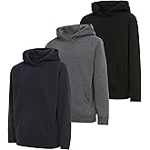 PURE CHAMP Boys Hoodies 3 Pack Fleece Pullover & Zip-Up Sweatshirts for Boys Kids Youth Plain Basic Everyday Wear Sizes 4-20