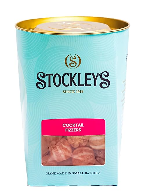 Stockley's Cocktail Fizzers Treat Carton - 275g, Assorted Flavours of Retro British Sweets, Vegan