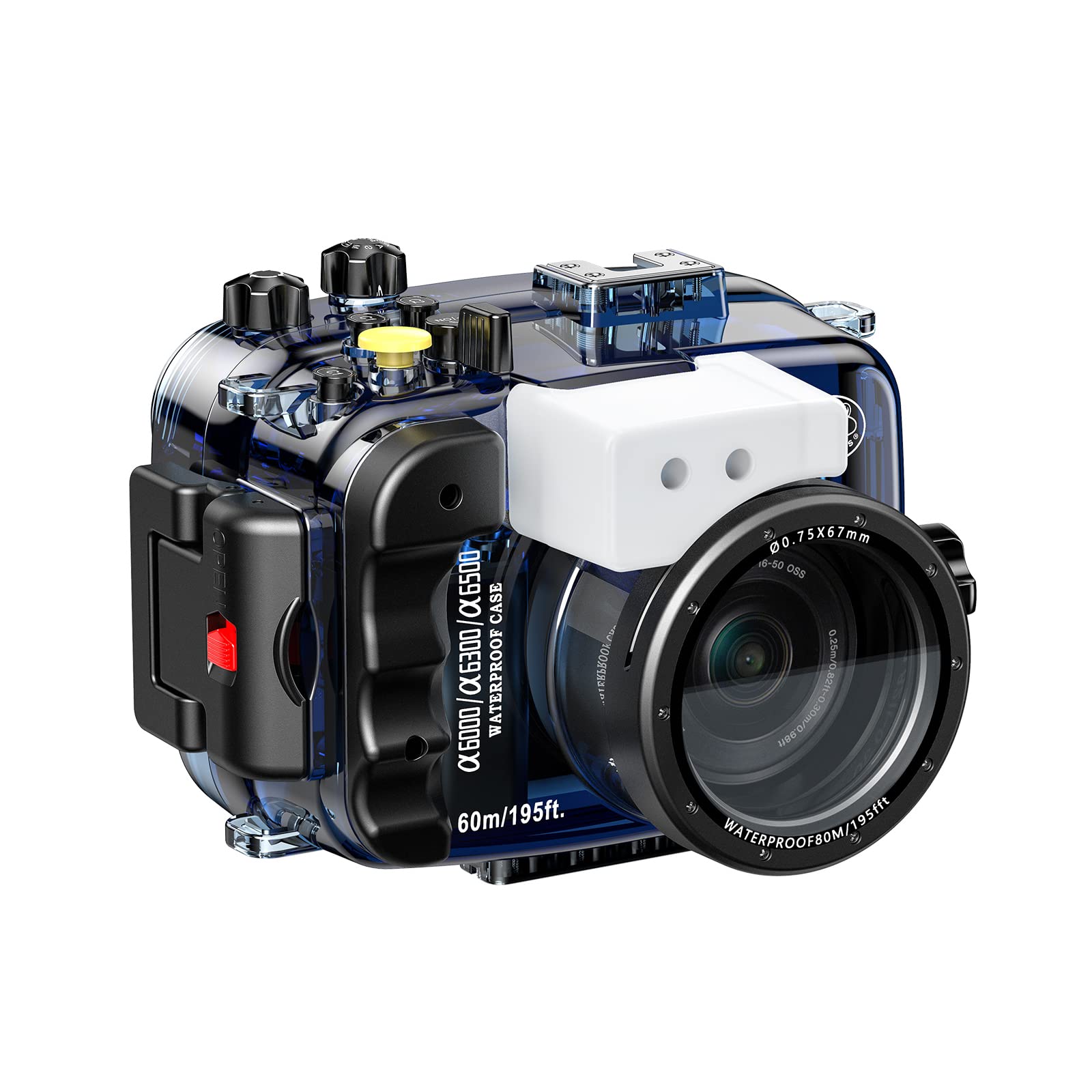 Sea frogs Waterproof Camera Housing compatible with Sony A6000 / A6300 / A6500 Underwater Maximum Diving Depth 60m/196ft Professional Diving Case Box IPX8