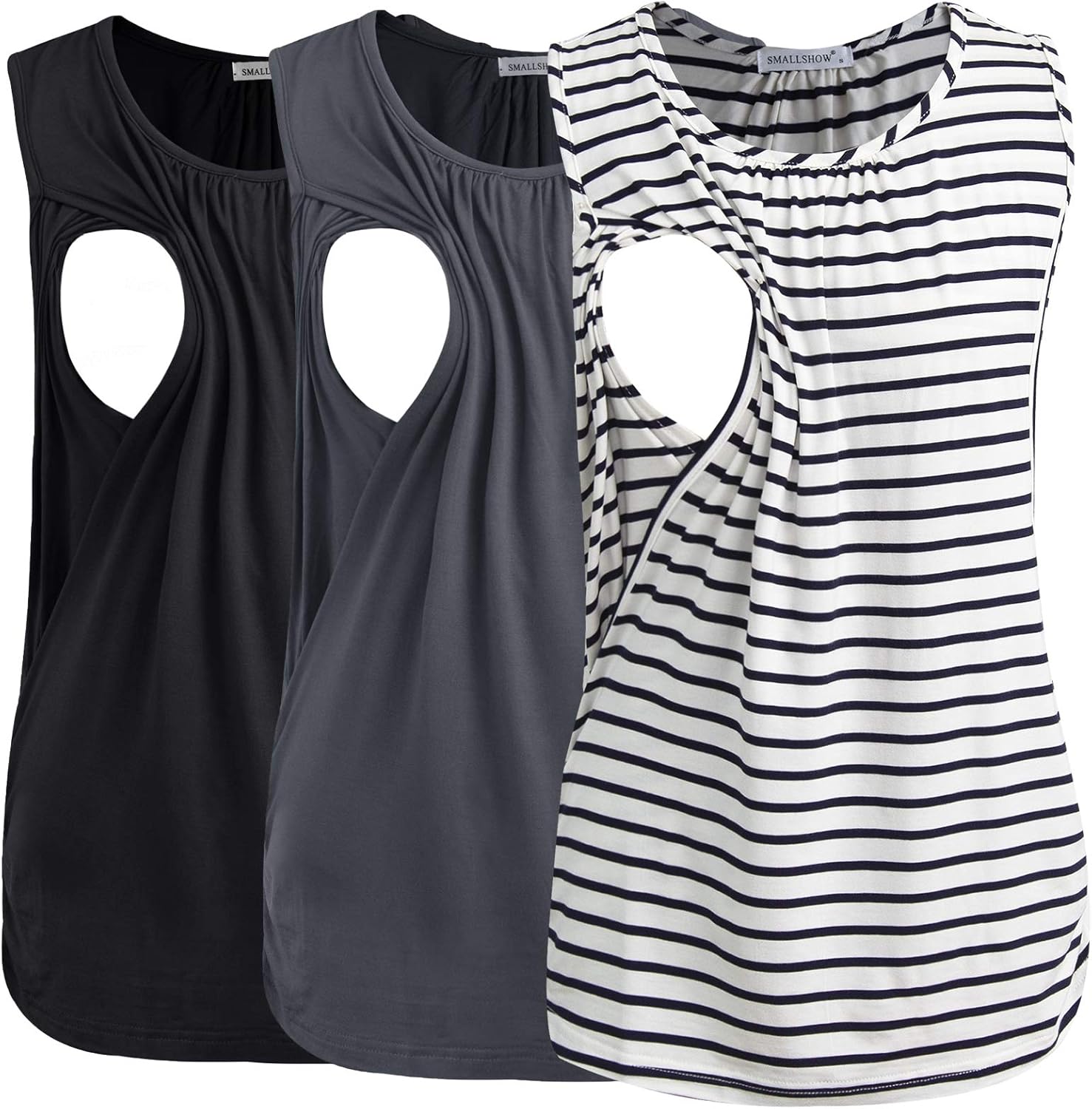 Smallshow Women's Maternity Nursing Tank Tops Breastfeeding Clothes 3-Pack at  Women’s Clothing store
