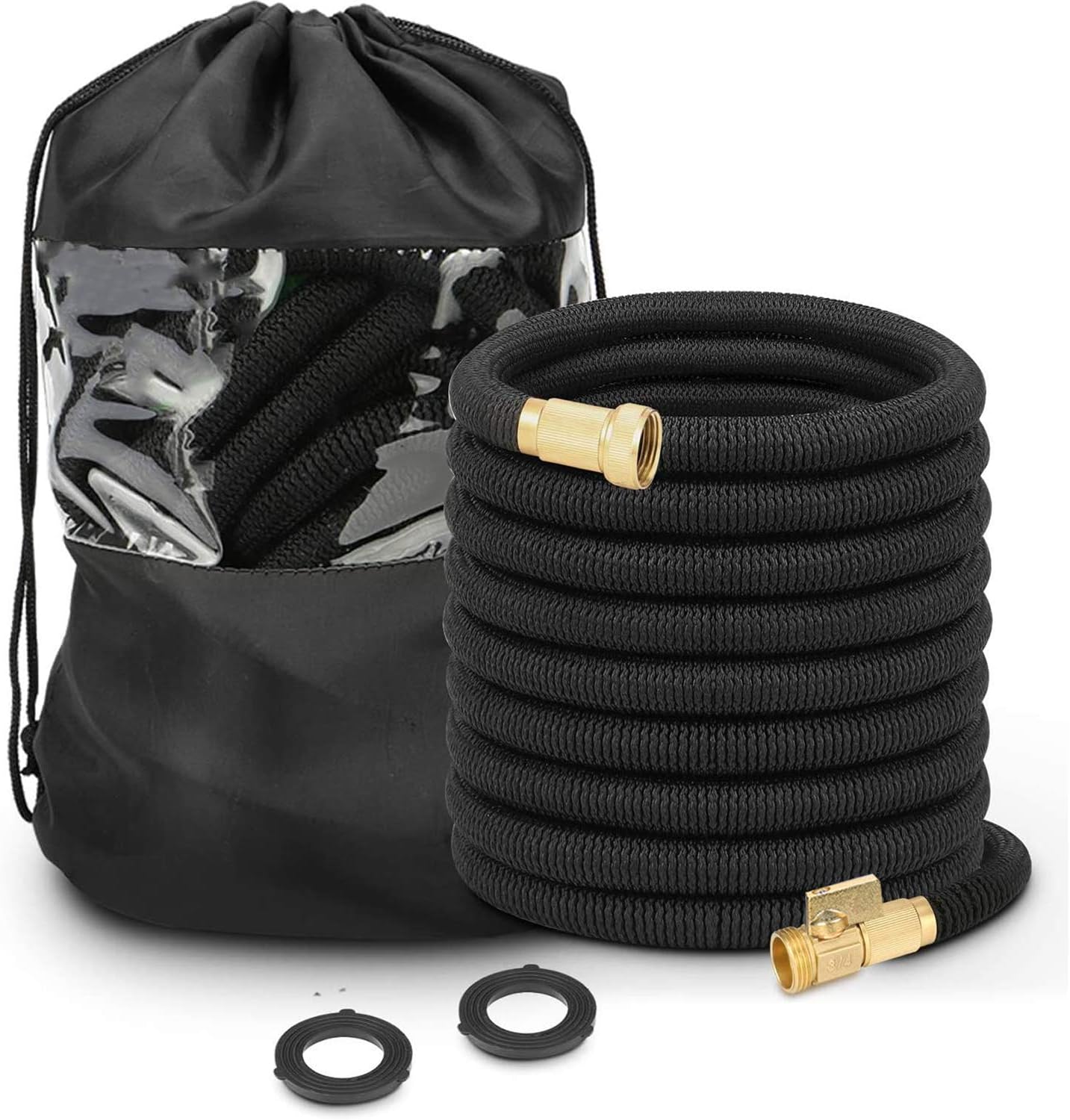 Hermard Expandable Garden Hose 50ft, Flexible Water Hose with Solid Brass Connector, Super Durable Fabric Car Wash Hose, Leakproof Lightweight Expanding Pipe for Watering and Washing … : Garden & Outdoor