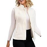 Haianguoji Women's Full-Zip Soft Polar Fleece Vest with Side Pockets Warm Fashion Stand Collar for Fall and Winter
