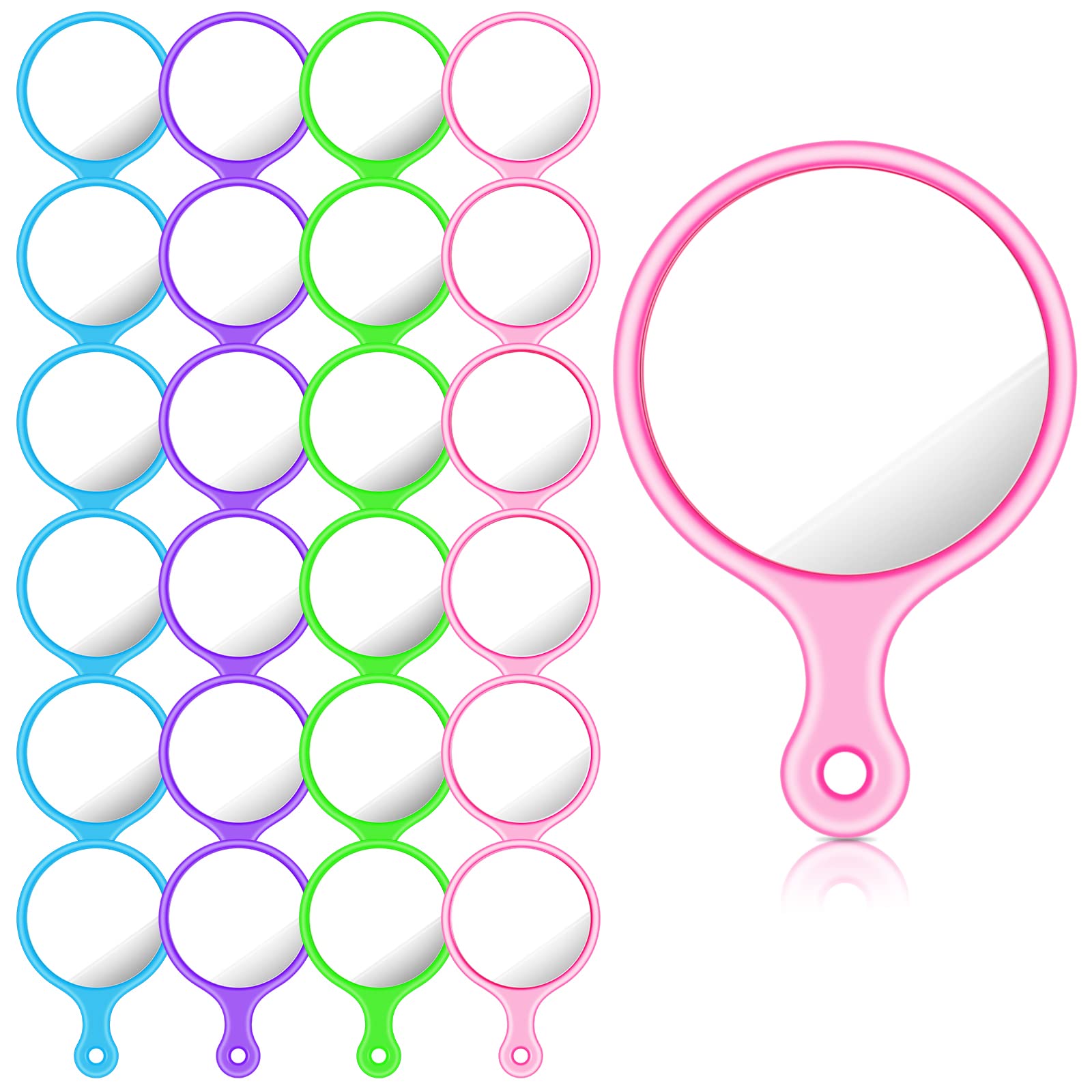 Photo 1 of Yalikop 24 Pcs Handheld Mirror with Handle, 2.4 x 1.6 Inch, Small Portable Round Mirror Bulk for Kids Travel Makeup Classroom Camping Daily DIY Crafts