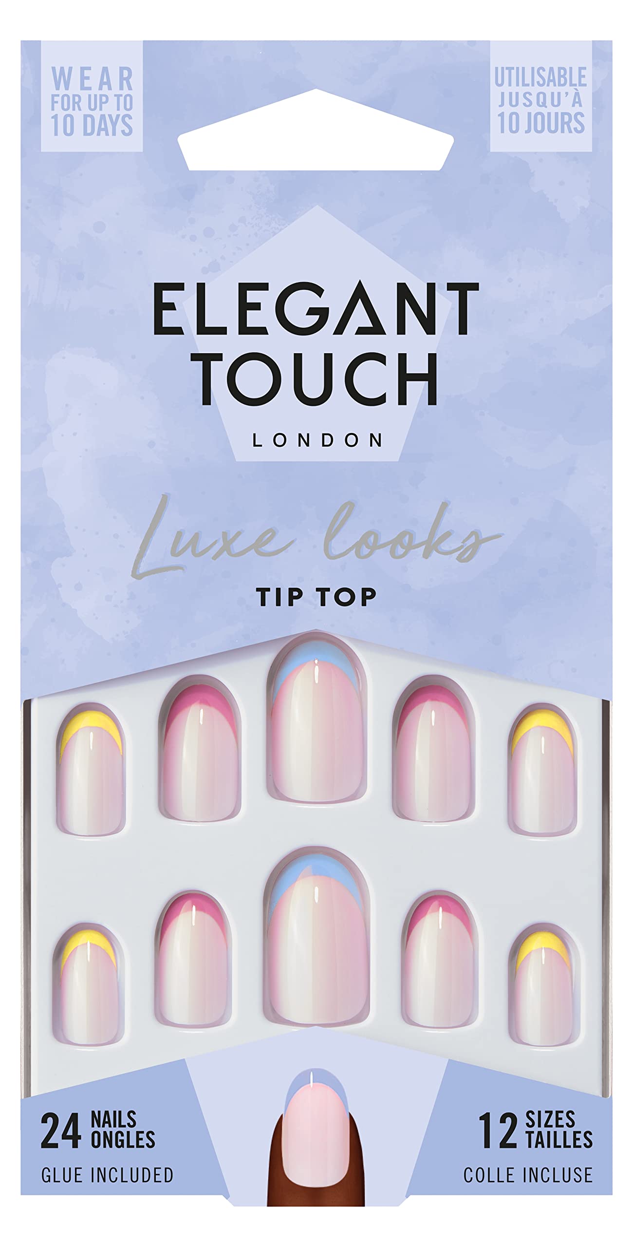 Elegant Touch Luxe Looks - Tip Top,12 Nail sizes