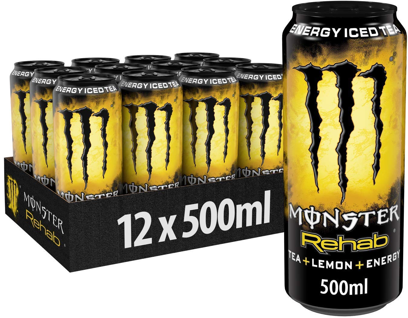 Monster Energy Rehab Lemonade mit Tee Extrakten & Zitronen-Geschmack - ohne Kohlensäure