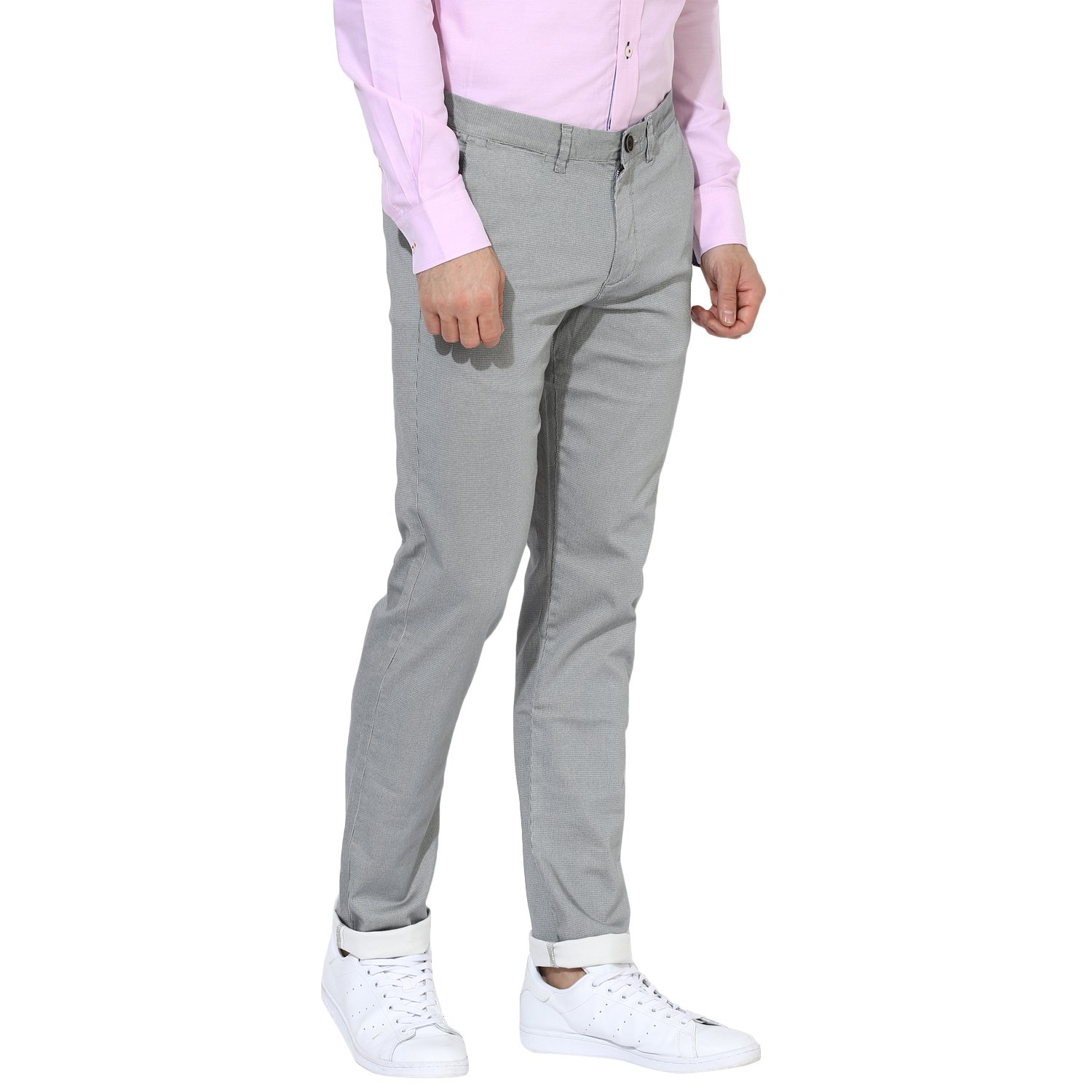 red tape men's slim fit cotton casual trousers