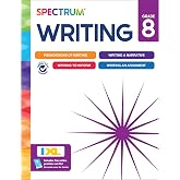 Spectrum 8th Grade Writing Workbook, 192-Page Book, Middle School Writing Prompts Covering Informative, Argumentative, Comparative, and Fiction Story Writing Practice