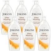 Jergens Ultra Healing Dry Skin Lotion, Hand and Body Moisturizer for Quick Absorption into Extra Dry Skin with Hydralucence Blend, Vitamins C, E and B5, White, 32 oz, Pack of 6