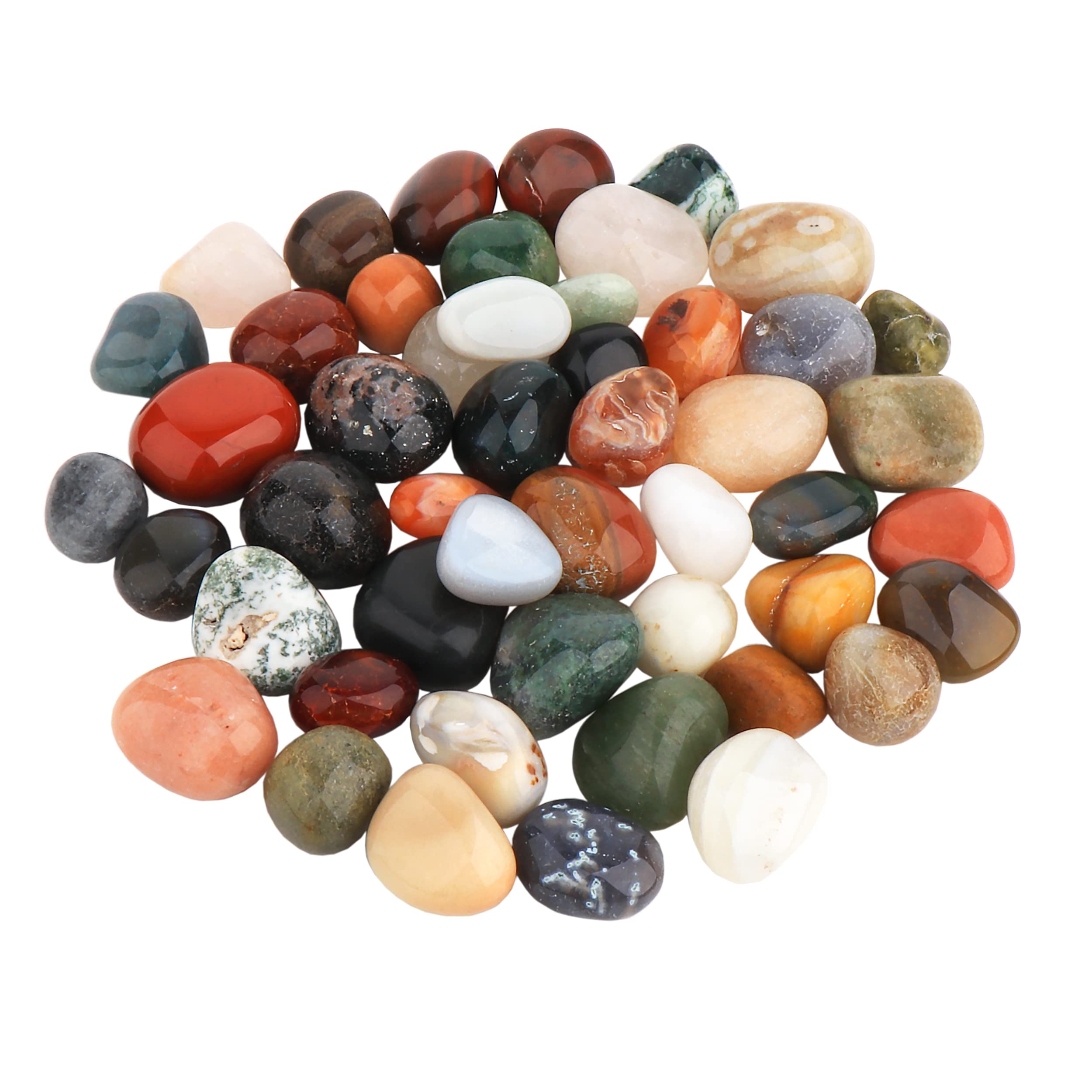 NKlaus 11145 India Mix Tumbled Gemstones Palm Stone 15-30 mm Massage Stones Healing Stones 900 g