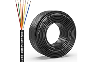 WJRZA 18/7 Solid Sprinkler System Wire 50ft, 18 Gauge Irrigation Wires PVC Jacket Sprinkler Cable for Underground Irrigation Valves Field Central Control System