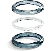 HUAYUNFANG 3pcs Clear Acrylic Resin Bracelet for Women Trendy Geometric Acrylic Bangle Set Blue Transparent Stackable Resin Bracelets Jewelry