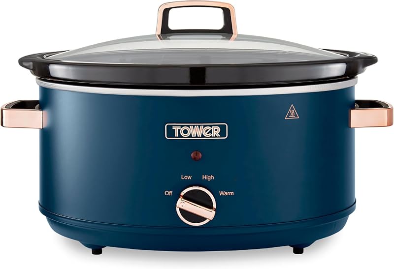 Tower Cavaletto 6.5 L Slow Cooker Midnight Blue Rose Gold T16043MNB
