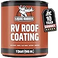 Liquid Rubber RV Roof Sealant- Professional-Grade Solar Reflective Flexible Waterproof Membrane Coating for EPDM, TPO, Fiberglass & Aluminum Camper & Travel Trailers- Brilliant White, 1 Quart