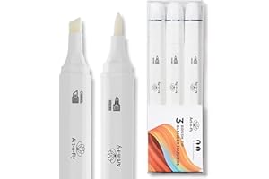 Art-n-Fly 3 Alcohol Blender Markers with Double Tip – Brush Markers Colourless for Shades and Gradients