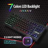Lumsburry 88-key UK Layout Compact Wired Keyboard RGB Backlit 12 Shortcuts view 2