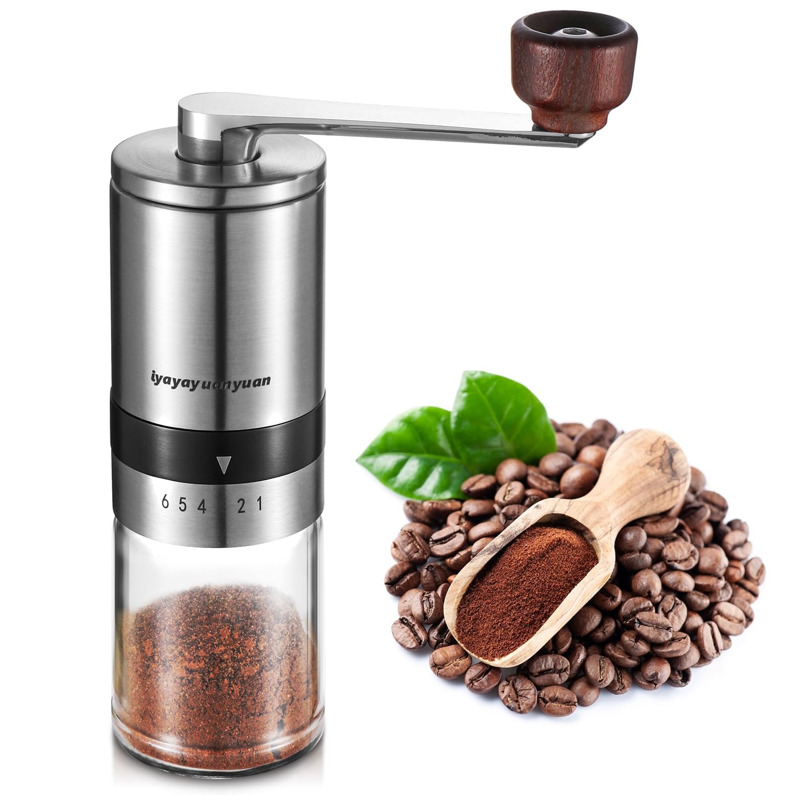 Mua Manual Coffee Bean Grinder | Versatile 6-Setting Burr Mill | Hand ...