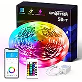 DAYBETTER Smart RGB Led Strip Lights, 50ft Led Lights for Bedroom with App Control, Multicolor Changing Led Light Strips Apply for Home Decor, Living Room, Kitchen, Home Party Decoration