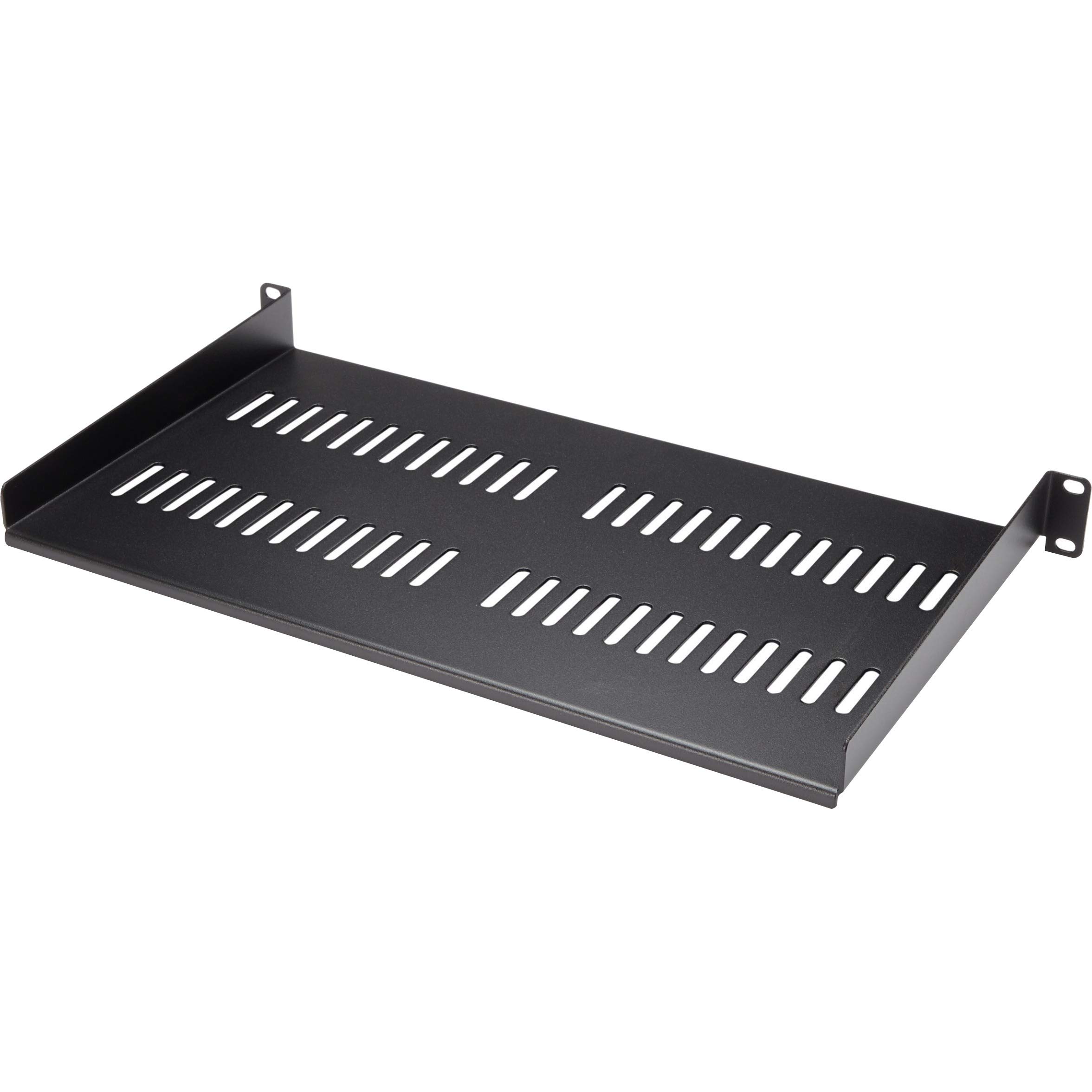 1U Vented Server Rack Shelf 10in Deep Fixed