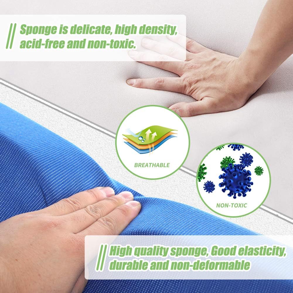 Fanwer Bed Wedge Pillow for Sleeping Body Position Wedges Back Positioning Elevation Pillows Blue Pray Case Pregnancy Bedroom Eevated Body Alignment Ankle Support Pillow Leg Bolster: Home & Kitchen