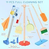 Dreamon 11-Piece Kids Cleaning Set Real Working Vacuum Broom Mop Duster Toy view 2