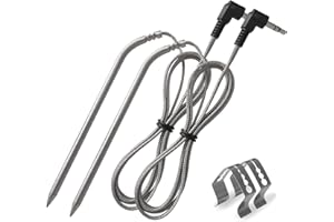 FCCUM 2 Pack High Temperature Meat Probe, Compatible with Camp Chef Wood Pellet Grills, Comes with 2pc BBQ Clip, Replace Stainless Steel Accessories