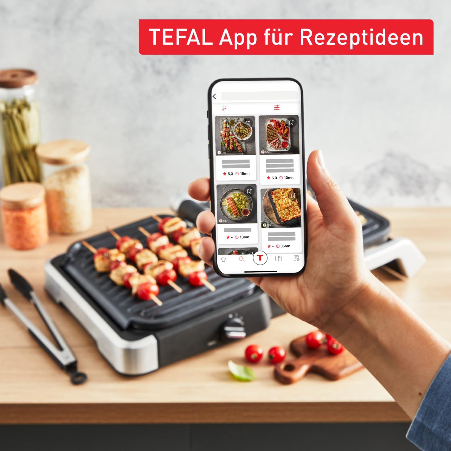 Tefal OptiGrill 4in1 Kontaktgrill mit Backschale, Aufklappbar, Tischgrill, 9 automatische Programme, Garstufenanzeige, spülmaschinengeeignete Teile, Elektrogrill, Backofen, GC776D10 5