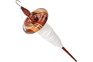 Revolution Fibers Premium Artisan Top Whorl Drop Spindle for Beginner & Advanced Hand Spinning - 11 inch Shaft | 3.25 inch Whorl Diameter | Multi-Wood Satin Finish | Spin Roving into Yarn